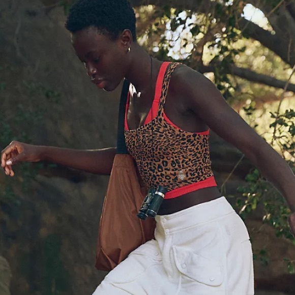 FP MOVEMENT All Clear Leopard Tank Cami NWT Brown Black - Picture 4 of 5